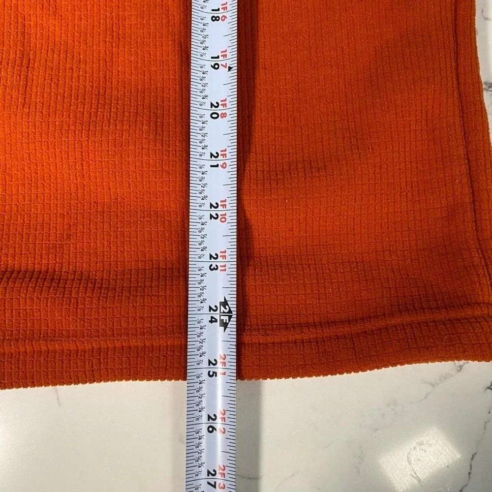 The North‎ Face Burnt Orange Quarter Zip Waffle Fleece Men's Small